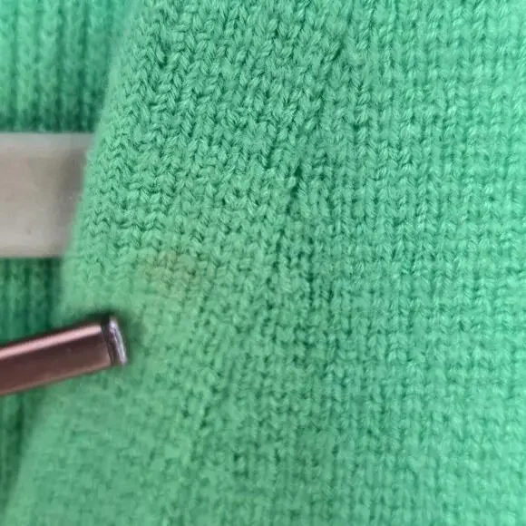 VTG Genny Maglia Cardigan Woman Small Green Wool Blend Heavy Knit Made in‎ Italy